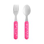 Colher-garfo-Aco-Inox-Fisher-Price-Rosa