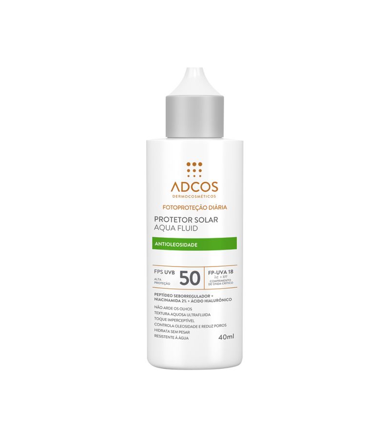 Protetor-Solar-Aqua-Fluid-Adcos-40ml-Fps50-Antioleosidade