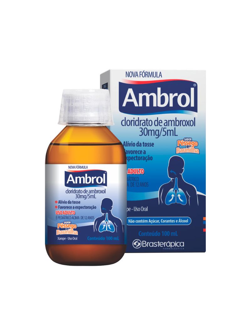 Ambrol-100ml-Xarope-30mg-5ml-Pessego-E-Baunilha