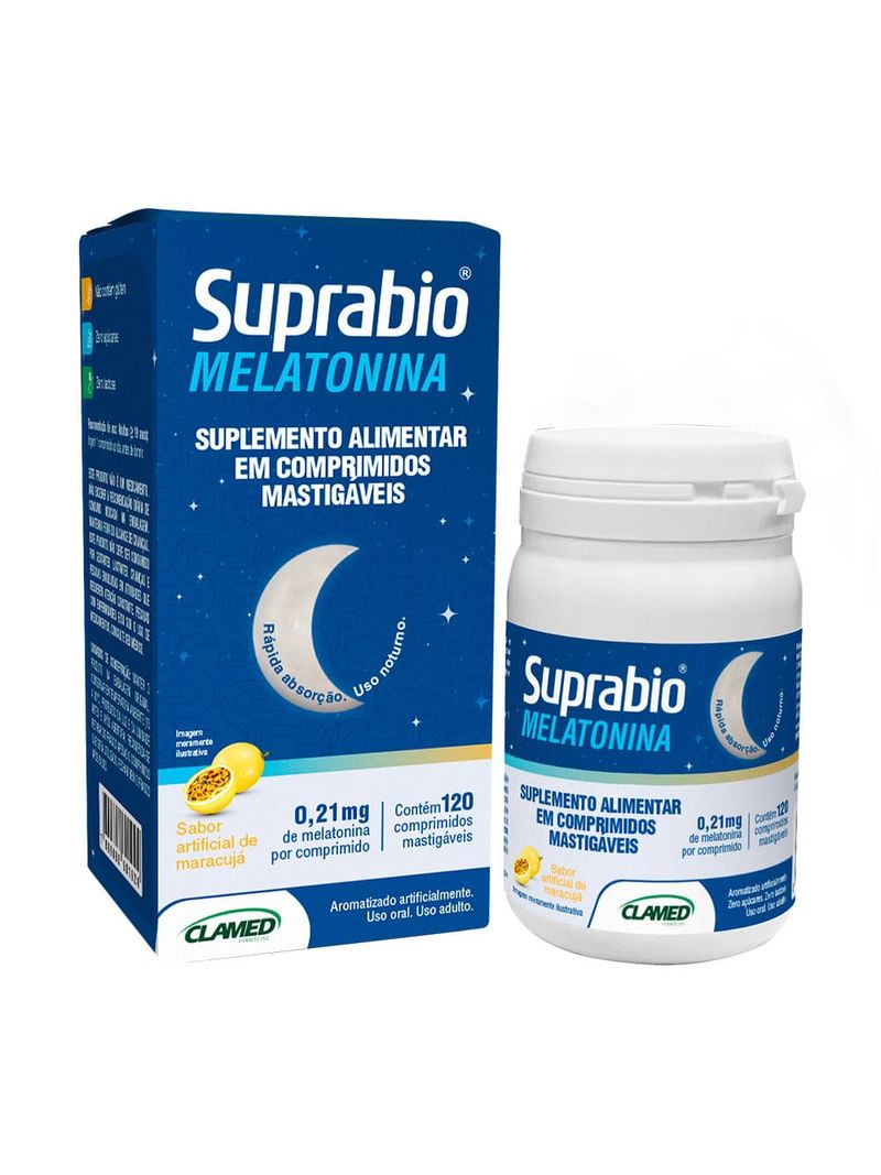 Suprabio-Melatonina-021mg-Com-120-Comprimidos-Mastigaveis-Sabor--Maracuja