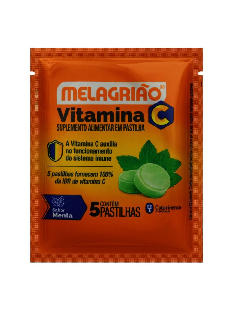 Melagriao-Pastilha-De-Vitamina-C-Sabor-Menta---Sache-Com-5-Pastilhas
