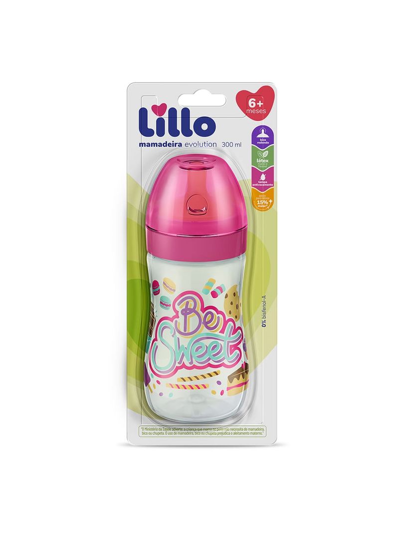 Mamadeira-Lillo-Evolution-300ml-Rosa