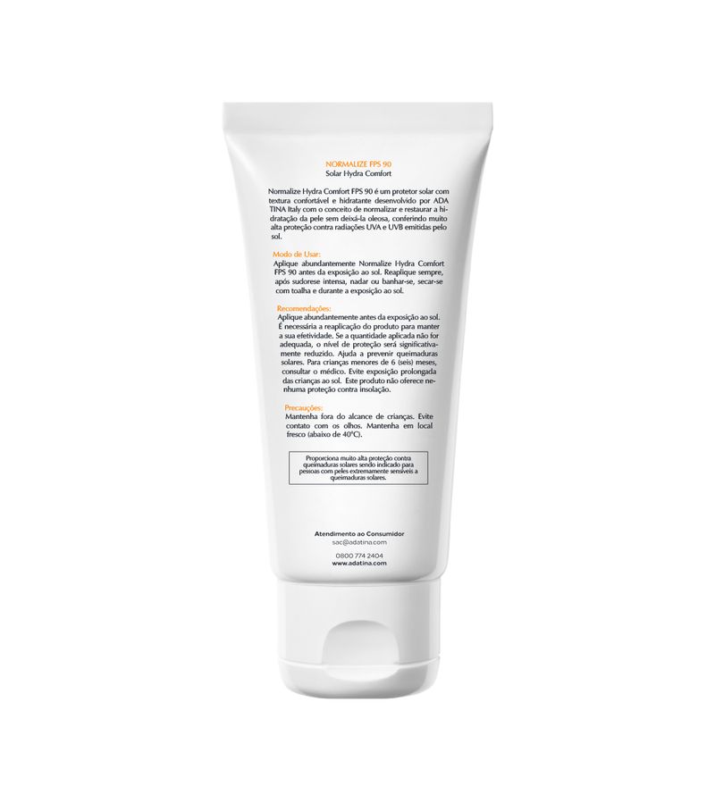 Normalize-Protetor-Solar-Ada-Tina-Hydra-40ml-Fps90-Comfort
