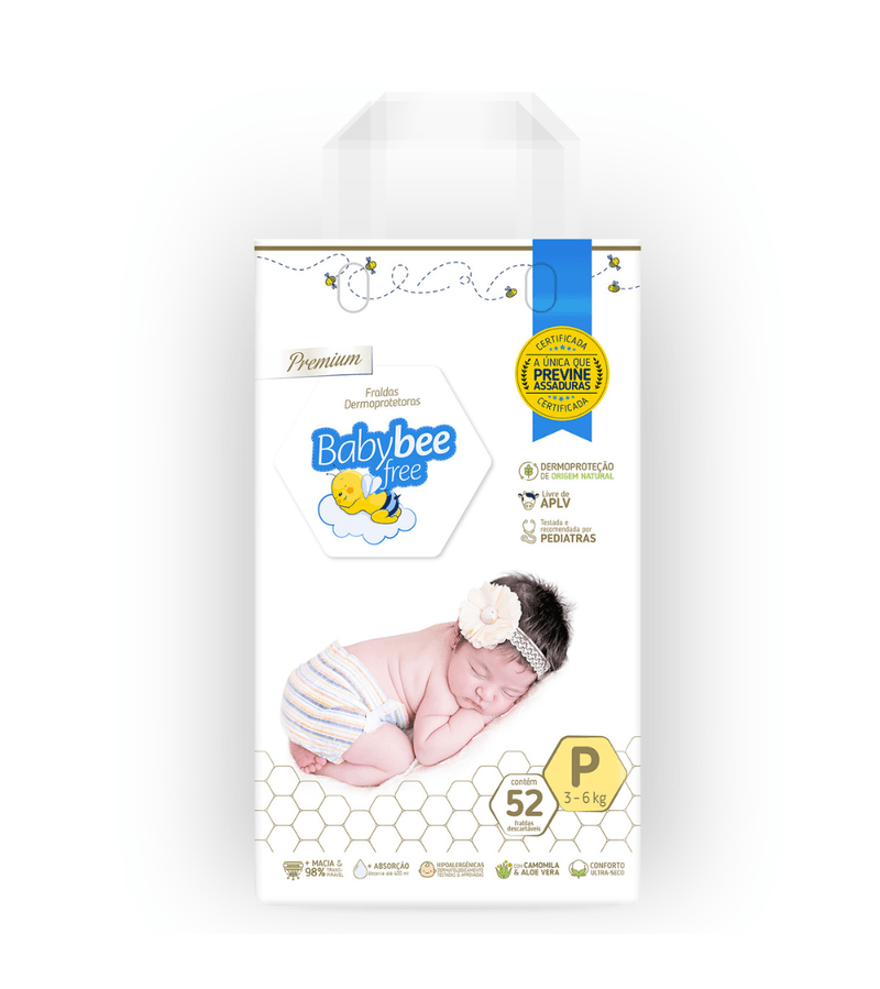 Fralda-Baby-Bee-Free-Com-52-Tamanho-P-Dermoprotetora