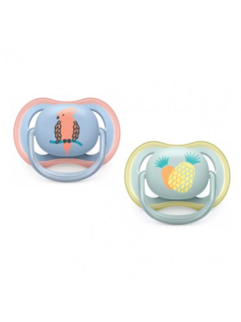 Chupeta-Avent-Com-2-Abacaxi-arara-0-6-Meses