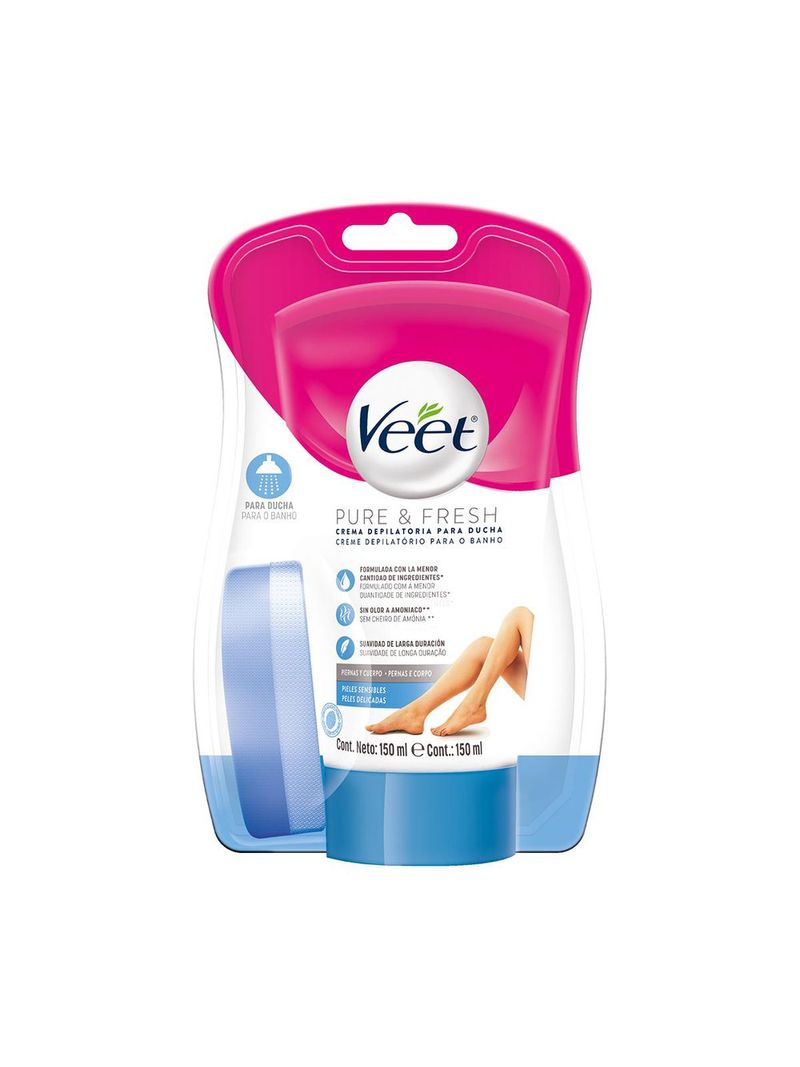 Creme-Depilatorio-Veet-Para-Banho-Pure-<->-<->-Fresh-150ml-Peles--Delicadas