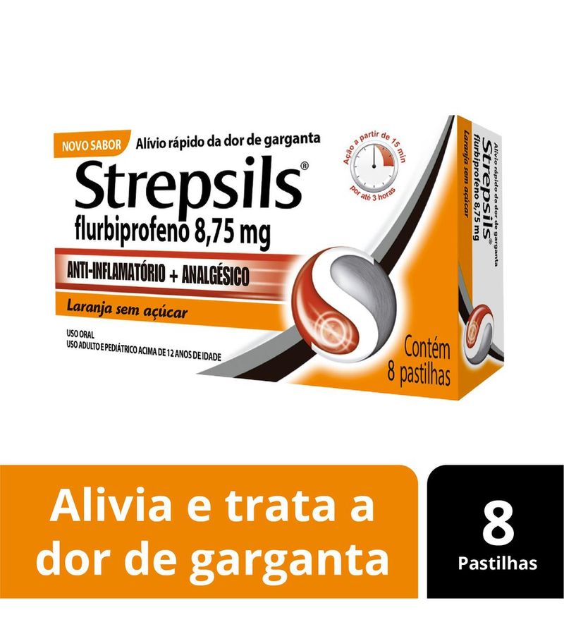 Pastilhas-Para-Garganta-Strepsils-Sabor-Laranja---Sem-Acucar---Caixa-8--Pastilhas