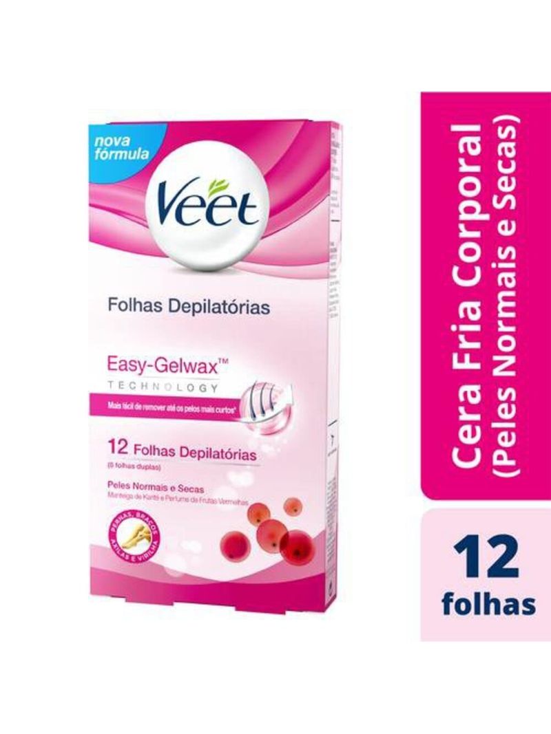 Cera-Fria-Corporal-Veet-Peles-Normais-E-Secas---12-Folhas