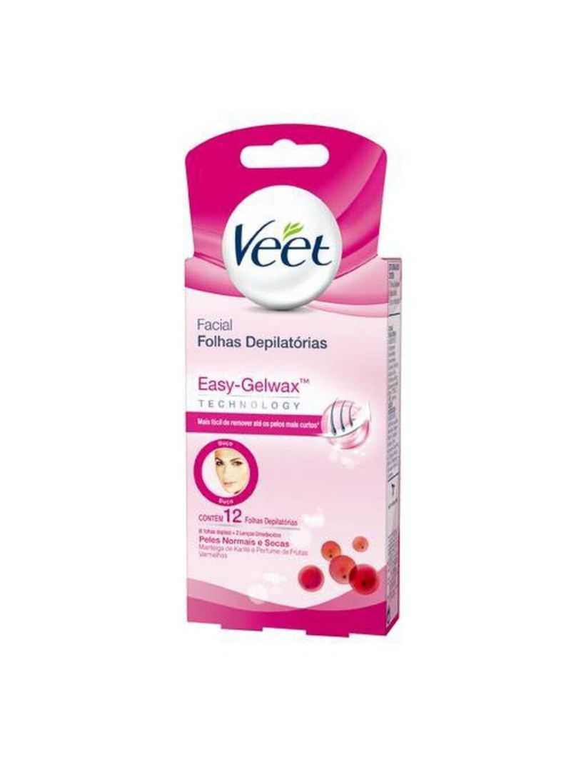 Cera-Fria-Facial-Veet-Peles-Normais-E-Secas---12-Folhas