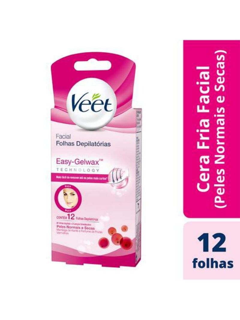 Cera-Fria-Facial-Veet-Peles-Normais-E-Secas---12-Folhas