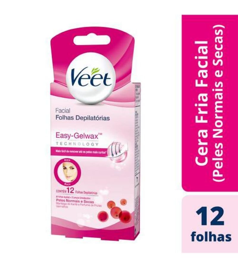 Cera-Fria-Facial-Veet-Peles-Normais-E-Secas---12-Folhas