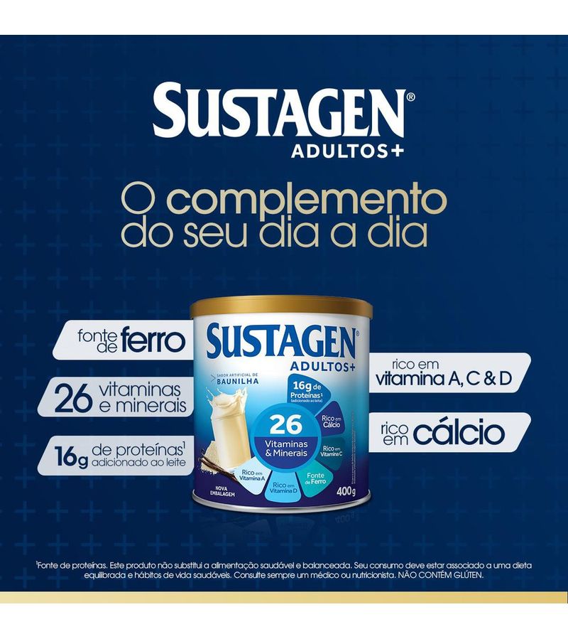 Complemento-Alimentar-Sustagen-Adultos--Sabor-Baunilha---Lata-400g