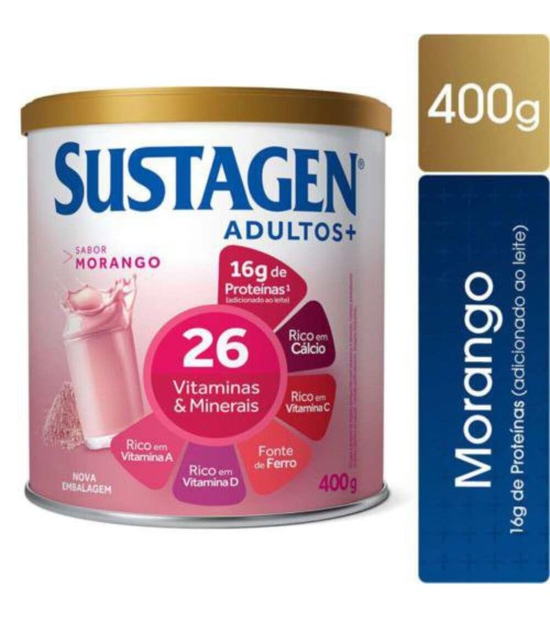 Complemento-Alimentar-Sustagen-Adultos--Sabor-Morango---Lata-400g