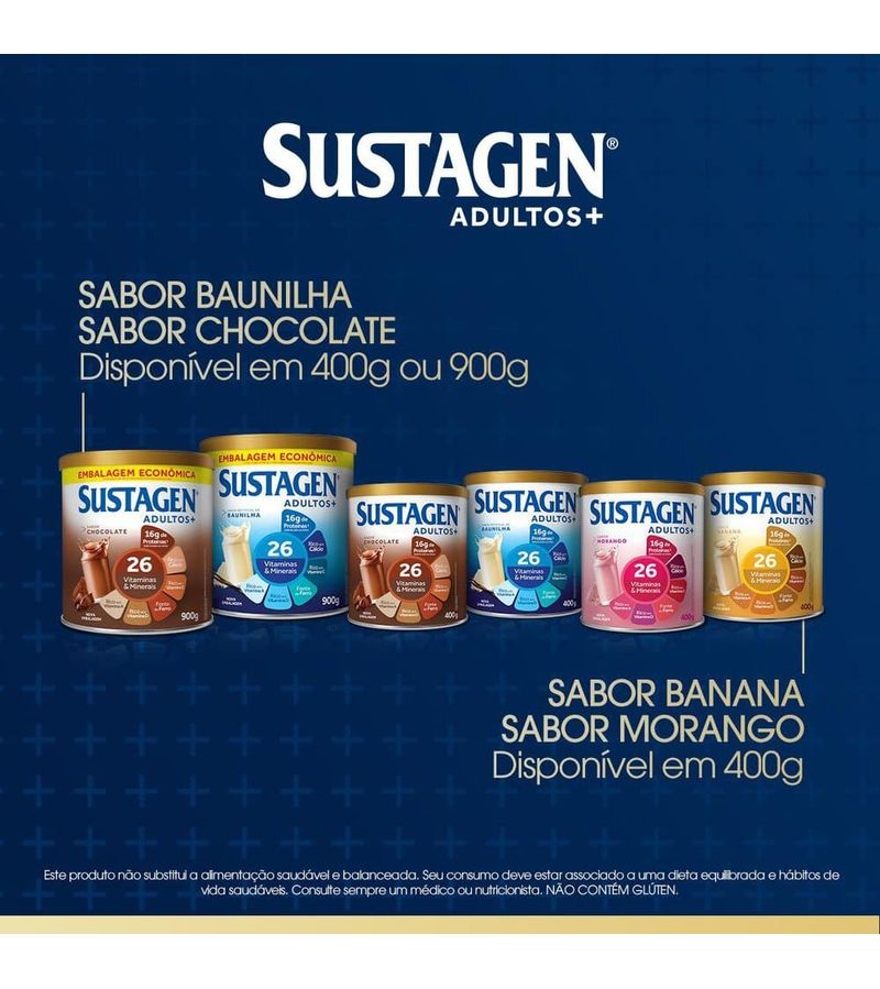 Complemento-Alimentar-Sustagen-Adultos--Sabor-Morango---Lata-400g