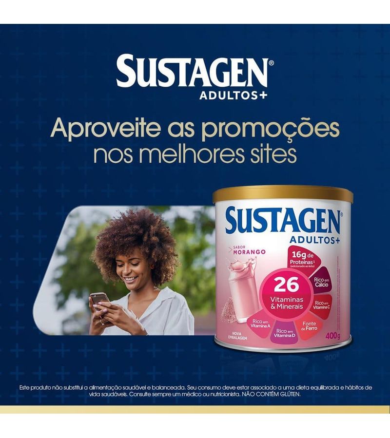 Complemento-Alimentar-Sustagen-Adultos--Sabor-Morango---Lata-400g