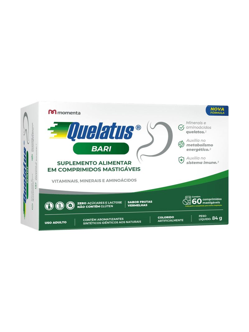 Quelatus-Bari-Nova-Formula-Com-60-Comprimidos-Mastigaveis-Frutas--Vermelhas