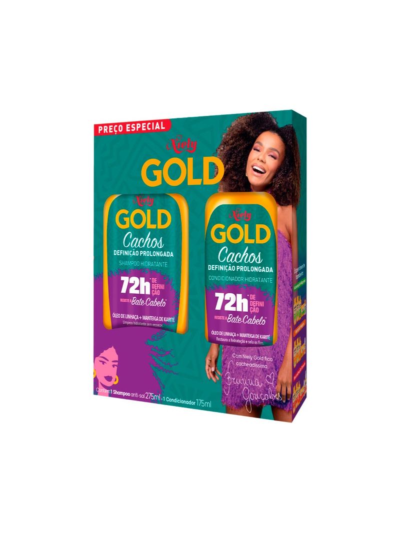 Shampoo---Condicionador-Niely-Gold-Cachos-275-175ml-Definicao-Prolongada--Especial