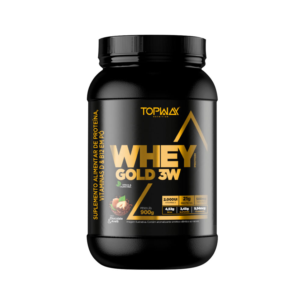 TOPWAY WHEY GOLD 3W 900GR CHOCOLATE COM AVELA - Drogaria Catarinense