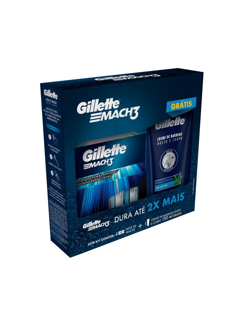 LAMINA-GILLETTE-BARBEAR-MACH3-COM-4-GTS-CREME-PARA-BARBEAR-ESP