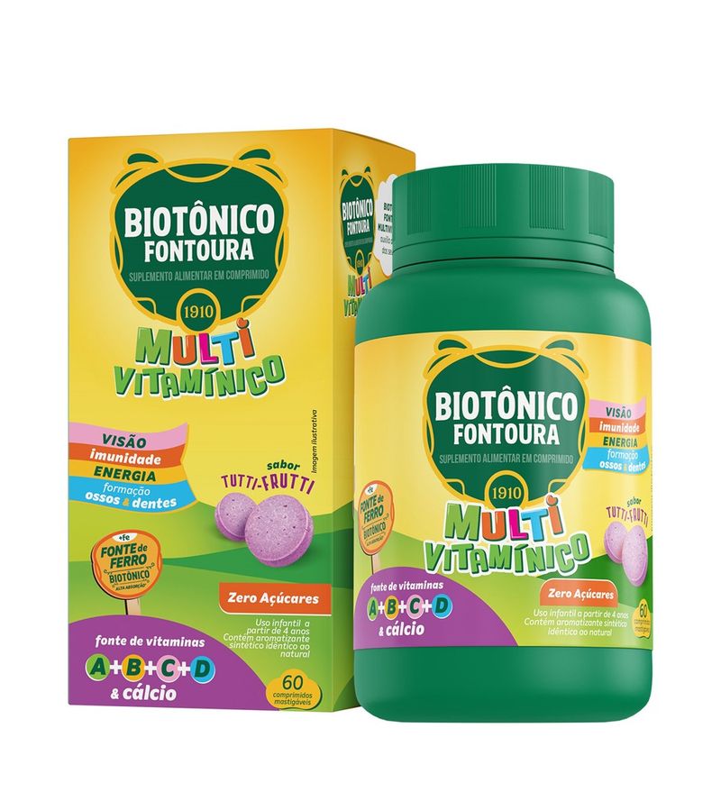 Suplemento-Alimentar-em-Comprimido-Multi-Vitaminico-Zero-Acucares-Tutti-Fruti-Biotonico-Fontoura-60-Comprimidos