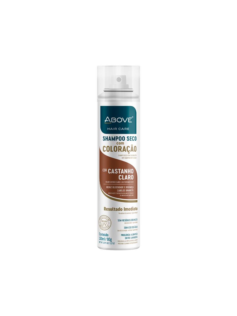 Shampoo Seco com Coloração Cor Castanho Claro Above Hair Care 150ml