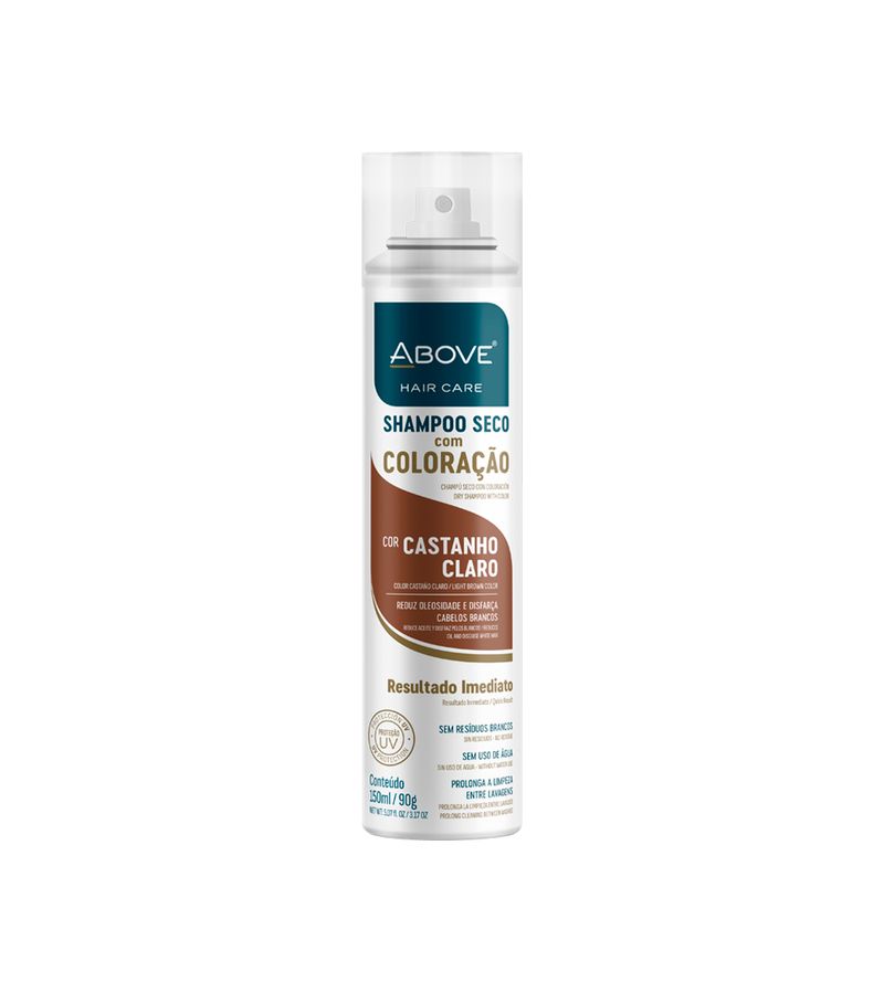 Shampoo Seco com Coloração Cor Castanho Claro Above Hair Care 150ml