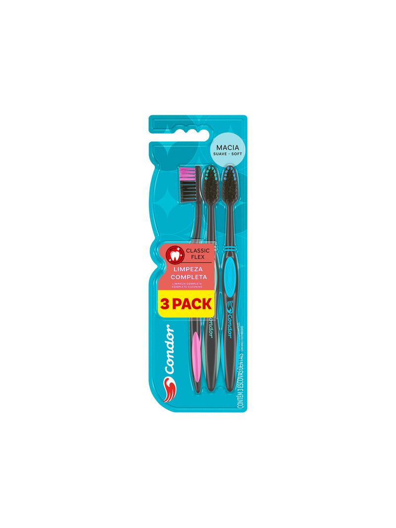 Escova-Dental-Macia-Limpeza-Completa-Condor-3-Unidades