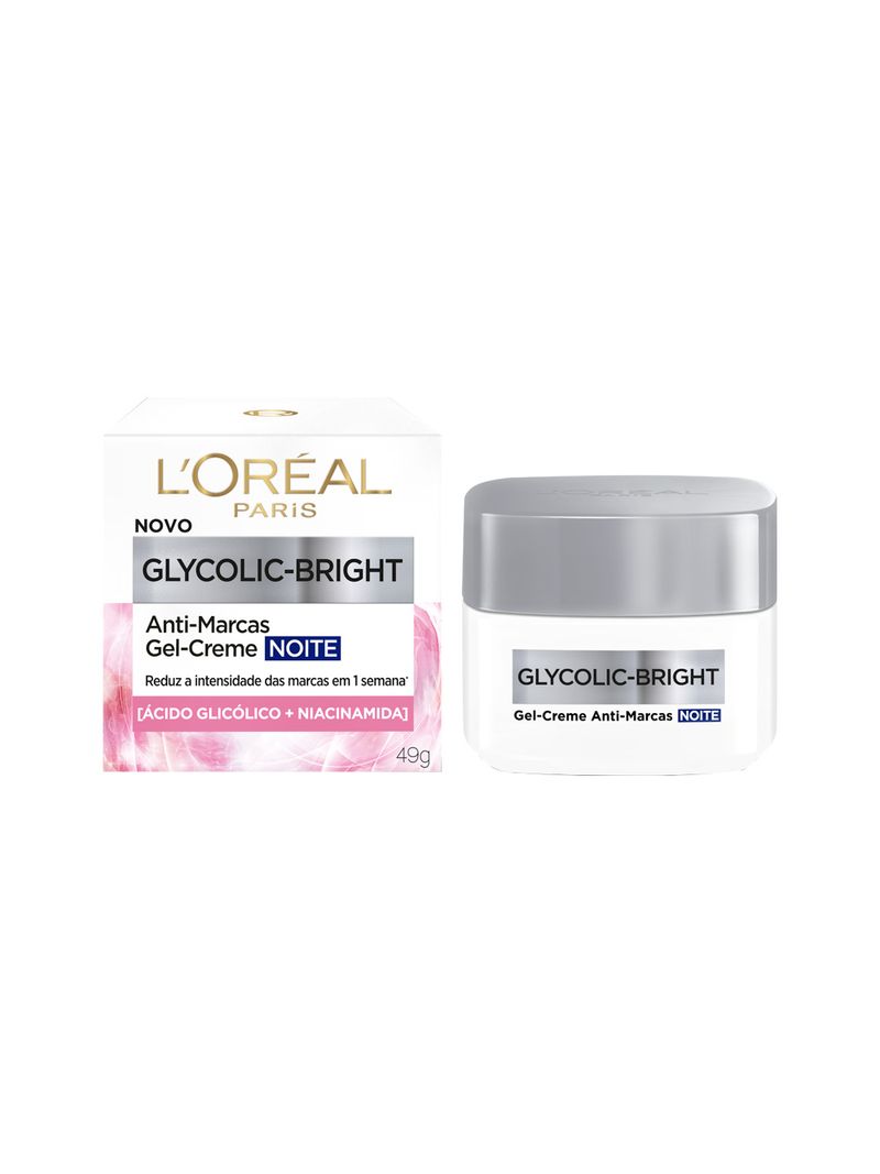 Gel-Creme-Anti-Marcas-Noite-Acido-Glicolico-e-Niacinamida-Loreal-Glycolic-Bright-49g