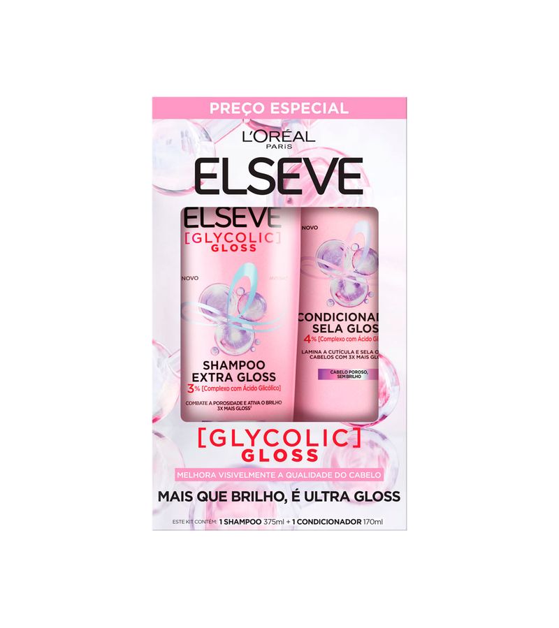 Shampoo-375ml---Condicionador--170ml-Elseve-Glycolic-Gloss