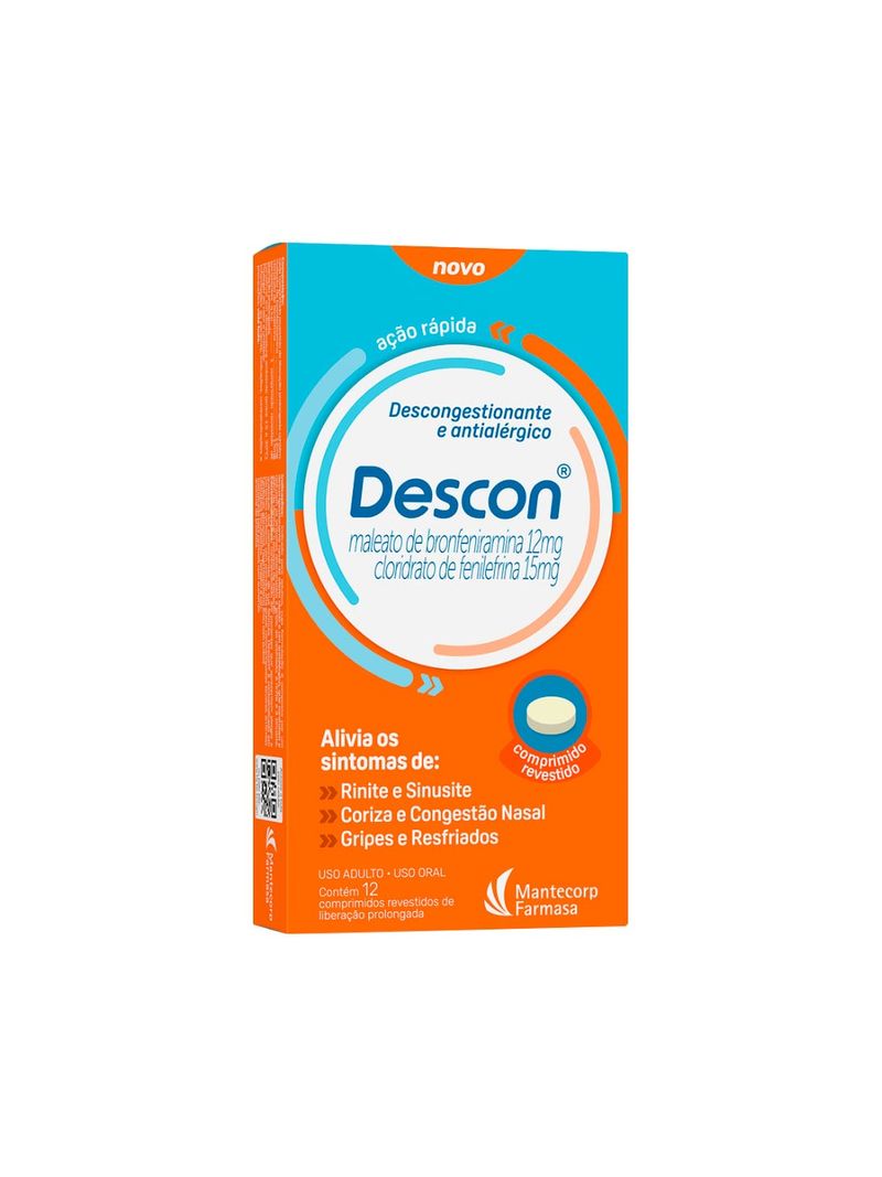 -Descon-Maleato-De-Bronfeniramina-12mg---Cloridrato-De-Fenilefrina-15mg-Com-12-Comprimidos--