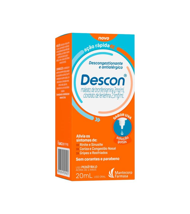 Descon-Maleato-De-Bronfeniramina-2mg-ml---Cloridrato-De-Fenilefrina--25mg-ml-Pediatrico-Com-20ml-So