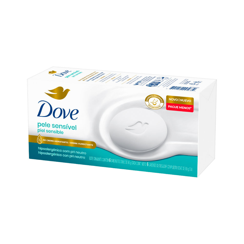 SABONETE DOVE BARRA COM 6X90GR PELE SENSIVEL ESPECIAL - Drogaria