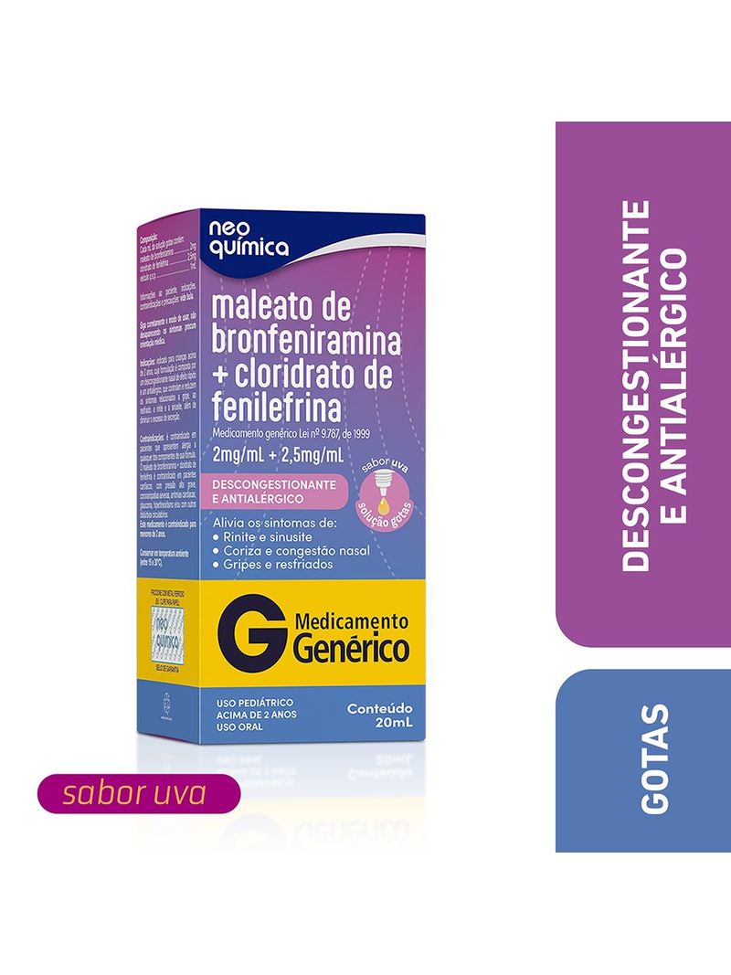 Maleato-De-Bronfeniramina-2mg-ml---Cloridrato-De-Fenilefrina-25mg-ml--20ml-Solucao-Gotas-Neo-Quimic