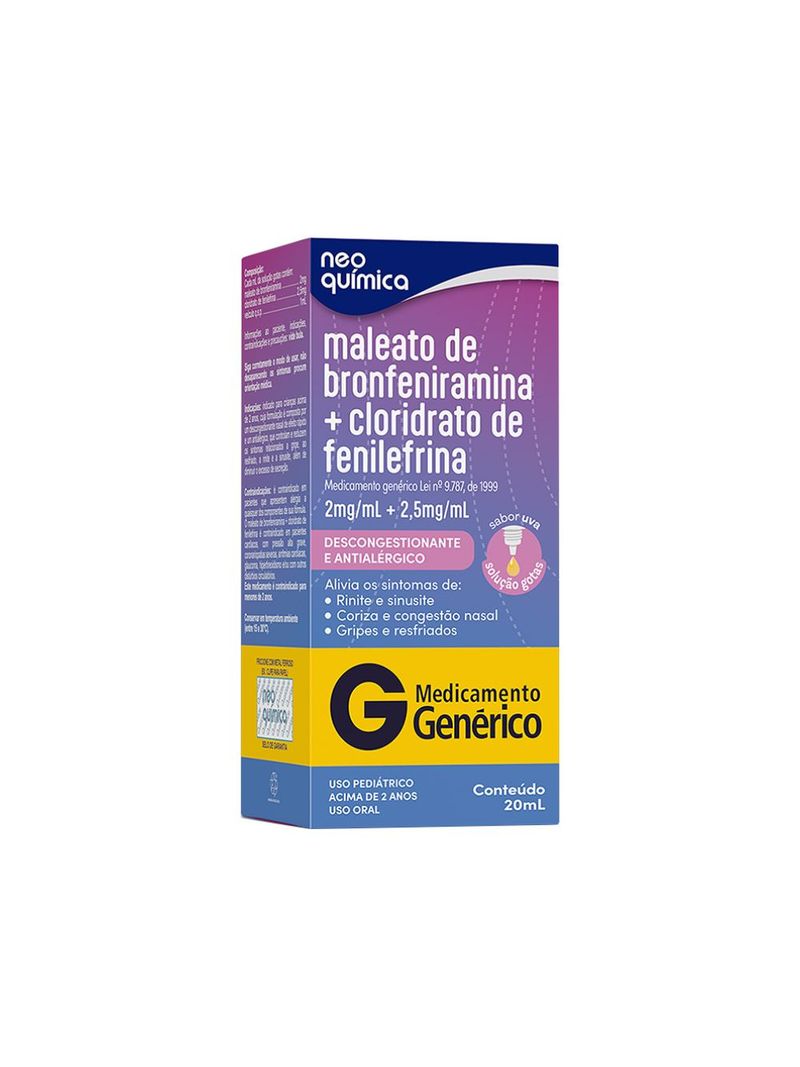 Maleato-De-Bronfeniramina-2mg-ml---Cloridrato-De-Fenilefrina-25mg-ml--20ml-Solucao-Gotas-Neo-Quimic