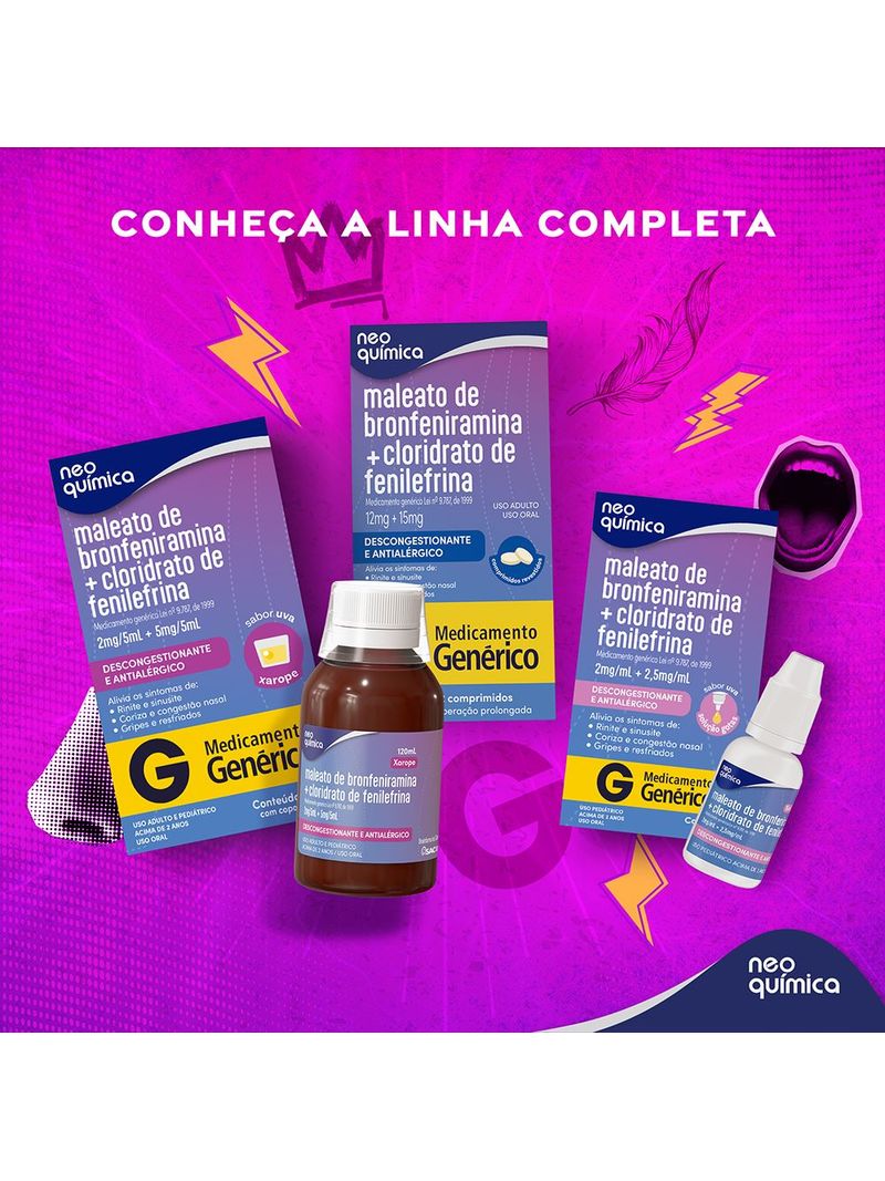 Maleato-De-Bronfeniramina-12mg---Cloridrato-De-Fenilefrina-15mg-Com-12--Comprimidos-Neo-Quimica-Gene