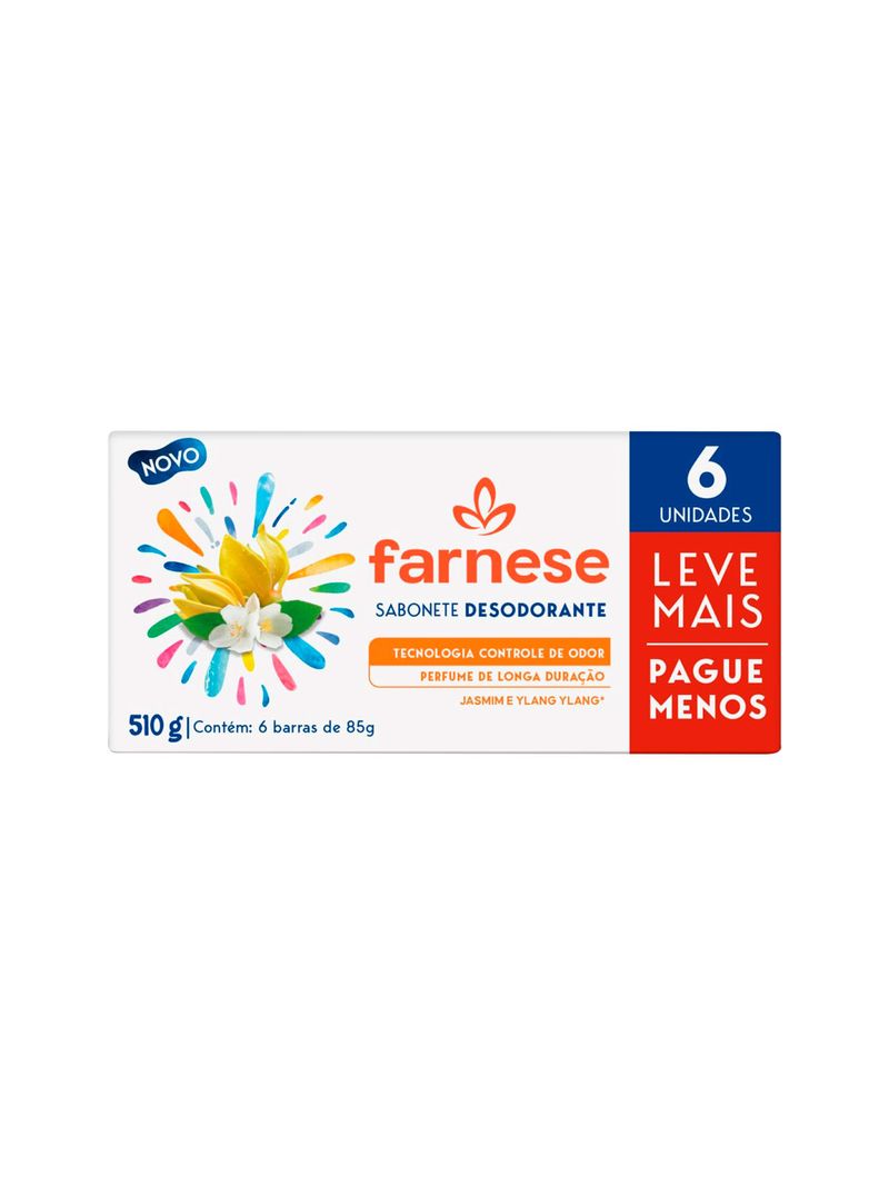 Sabonete-Desodorante-Farnese-Com-6-Unidades-Jasmim-E-Ylang-Ylang-85g-Leve-Mais-Pague-Menos-Especial