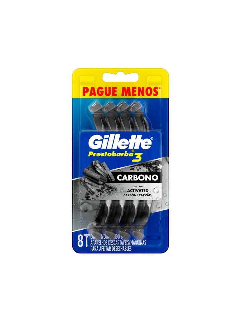 Aparelho-De-Barbear-Descartavel-Gillette-Prestobarba3-Carbono-Com-8-Unidades-Pague-Menos-Especial