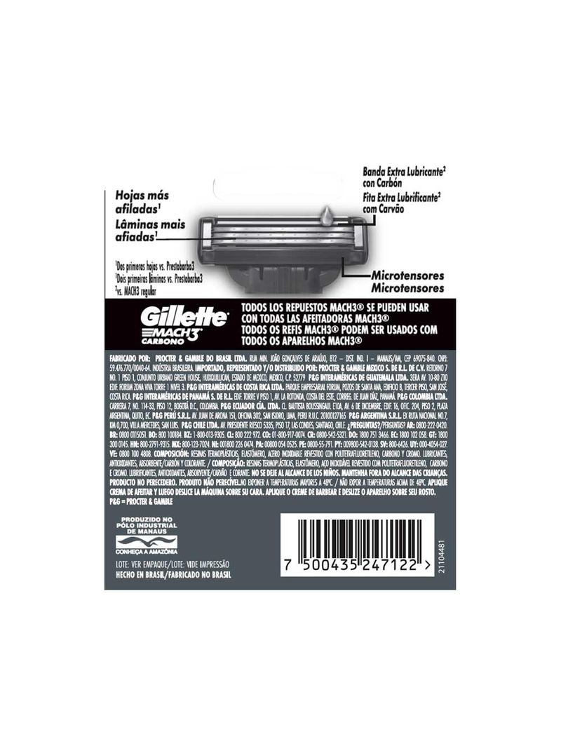 Carga-Para-Aparelho-De-Barbear-Gillette-Mach3-Carbono-Com-8-Unidades-Leve-Mais-Pague-Menos-Especial