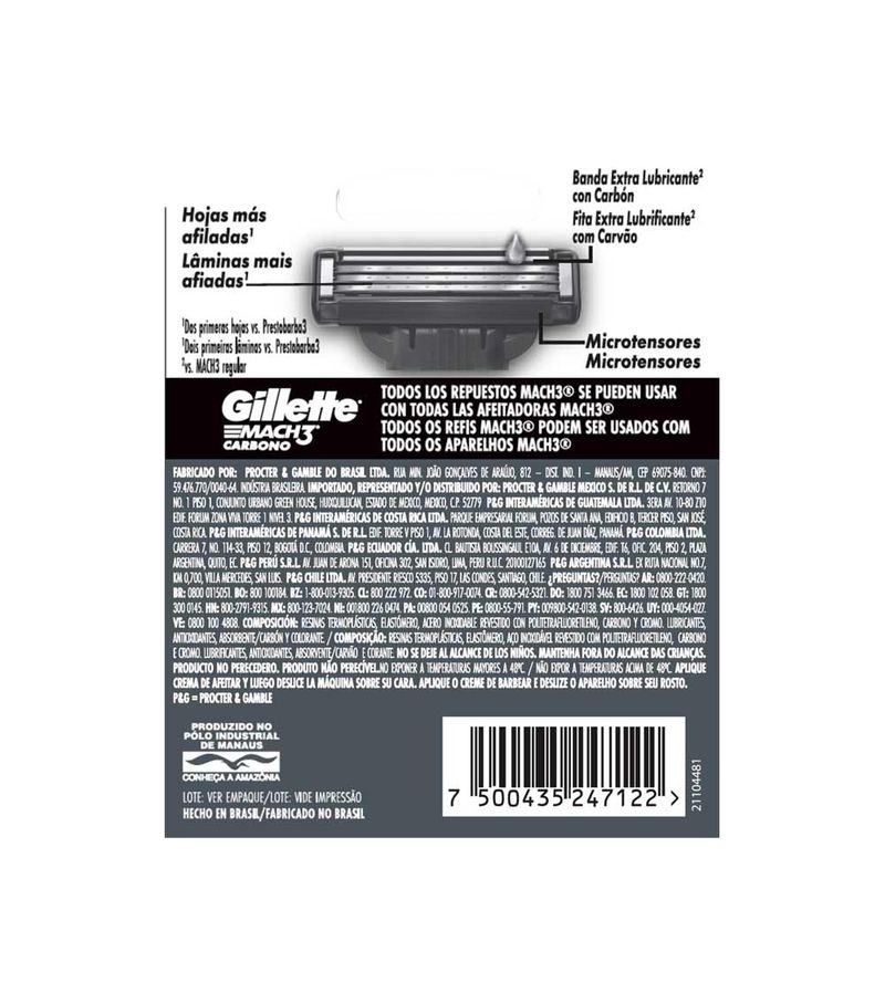 Carga-Para-Aparelho-De-Barbear-Gillette-Mach3-Carbono-Com-8-Unidades-Leve-Mais-Pague-Menos-Especial