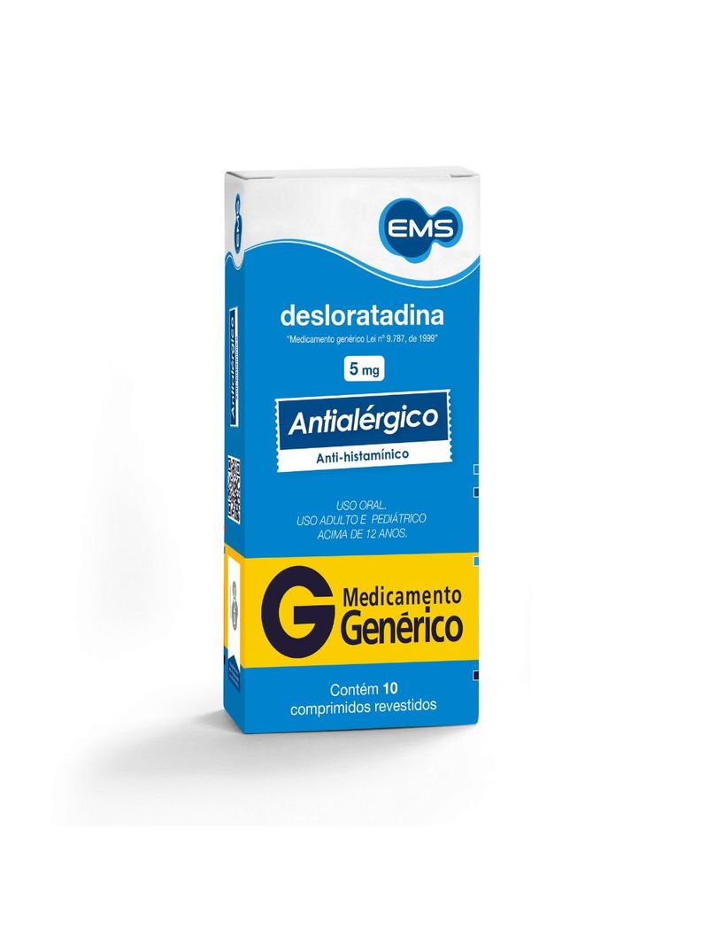 Desloratadina-Ems-5mg-Com-10-Comprimidos