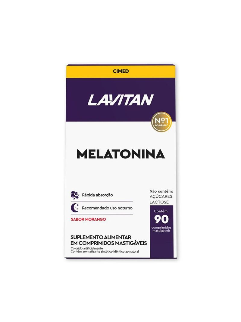 Lavitan-Melatonina-021Mg-Com-90-Comprimidos-Sabor-Morango