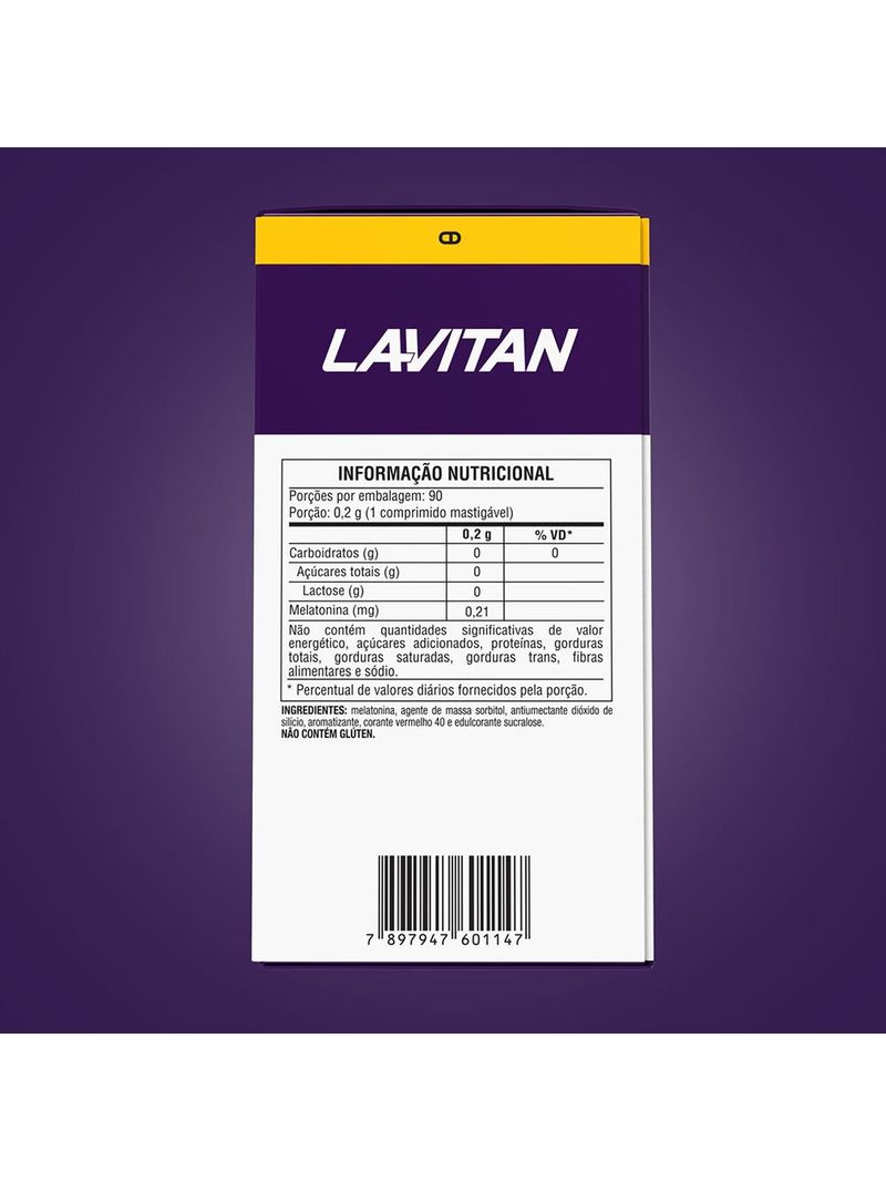 Lavitan-Melatonina-021Mg-Com-90-Comprimidos-Sabor-Morango