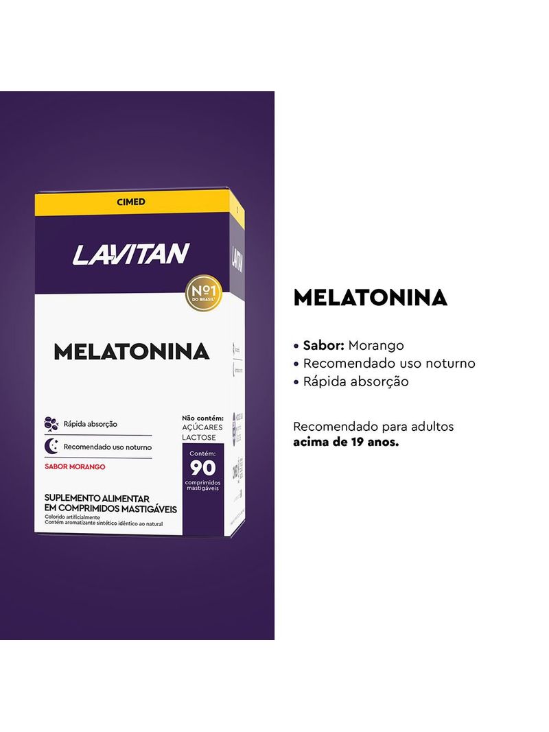 Lavitan-Melatonina-021Mg-Com-90-Comprimidos-Sabor-Morango