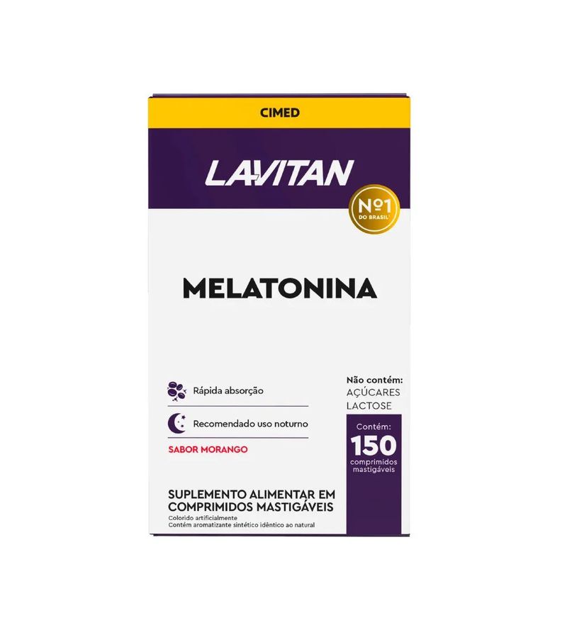 Lavitan-Melatonina-021Mg-Com-150-Comprimidos-Sabor-Morango