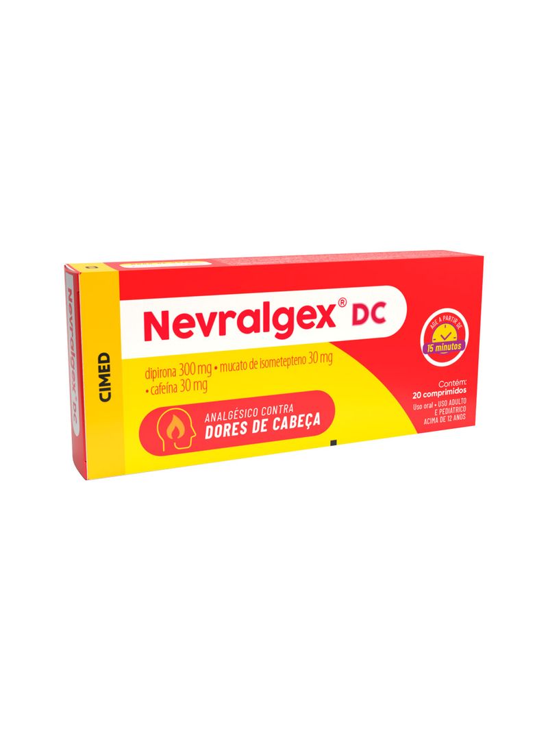 Nevralgex-Dc-Dipirona-300mg---Mucato-De-Isometepteno-30mg---Cafeina-30mg-Com-20-Comprimidos-Revestidos-Cimed