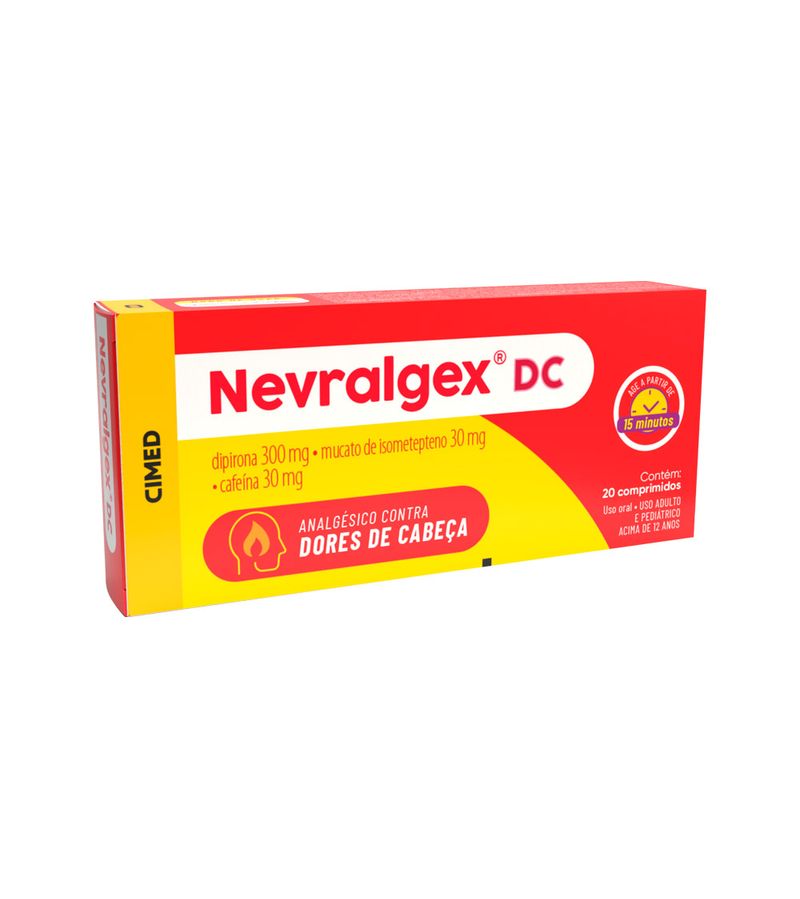 Nevralgex-Dc-Dipirona-300mg---Mucato-De-Isometepteno-30mg---Cafeina-30mg-Com-20-Comprimidos-Revestidos-Cimed
