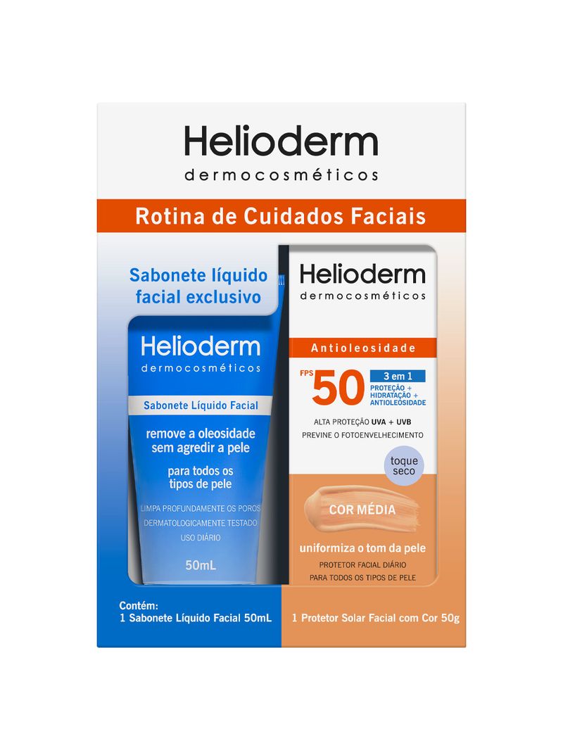 7896331708219---Helioderm-Kit-Sabonete-Liquido-Facial---Protetor-Facial-FPS50-Com-Cor
