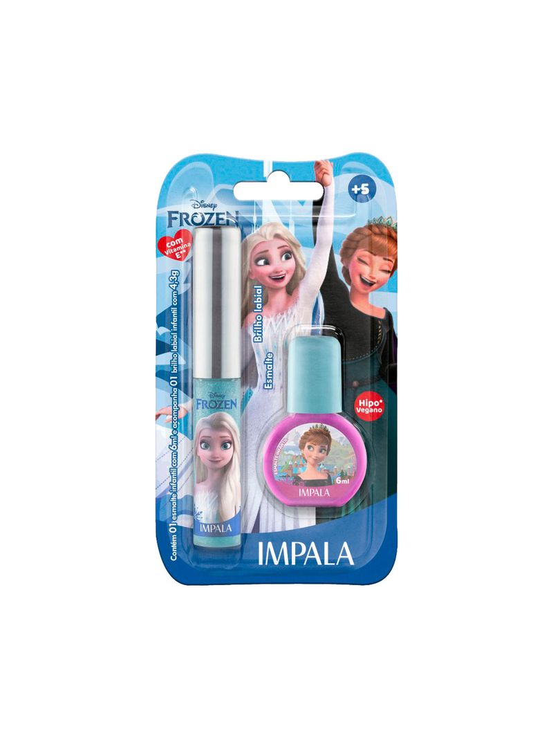 Kit-Esmalte-Infantil-6ml---Brilho-Labial-43g-Impala-Disney-Frozen