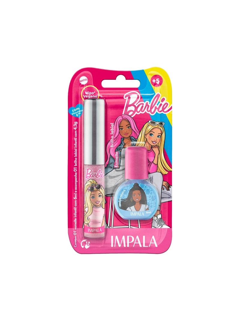 Kit-Esmalte-Infantil-6ml---Brilho-Labial-43g-Impala-Barbie