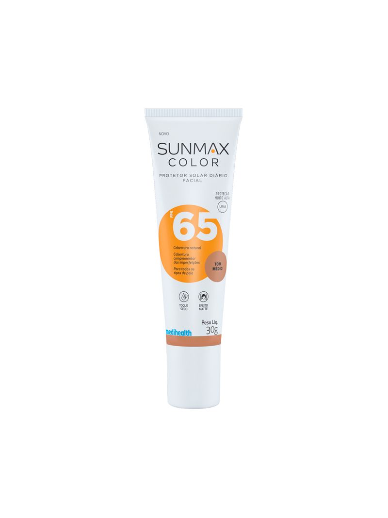 Protetor-Solar-Diario-Facial-Fps65-Sunmax-Color-Tom-Medio-30g
